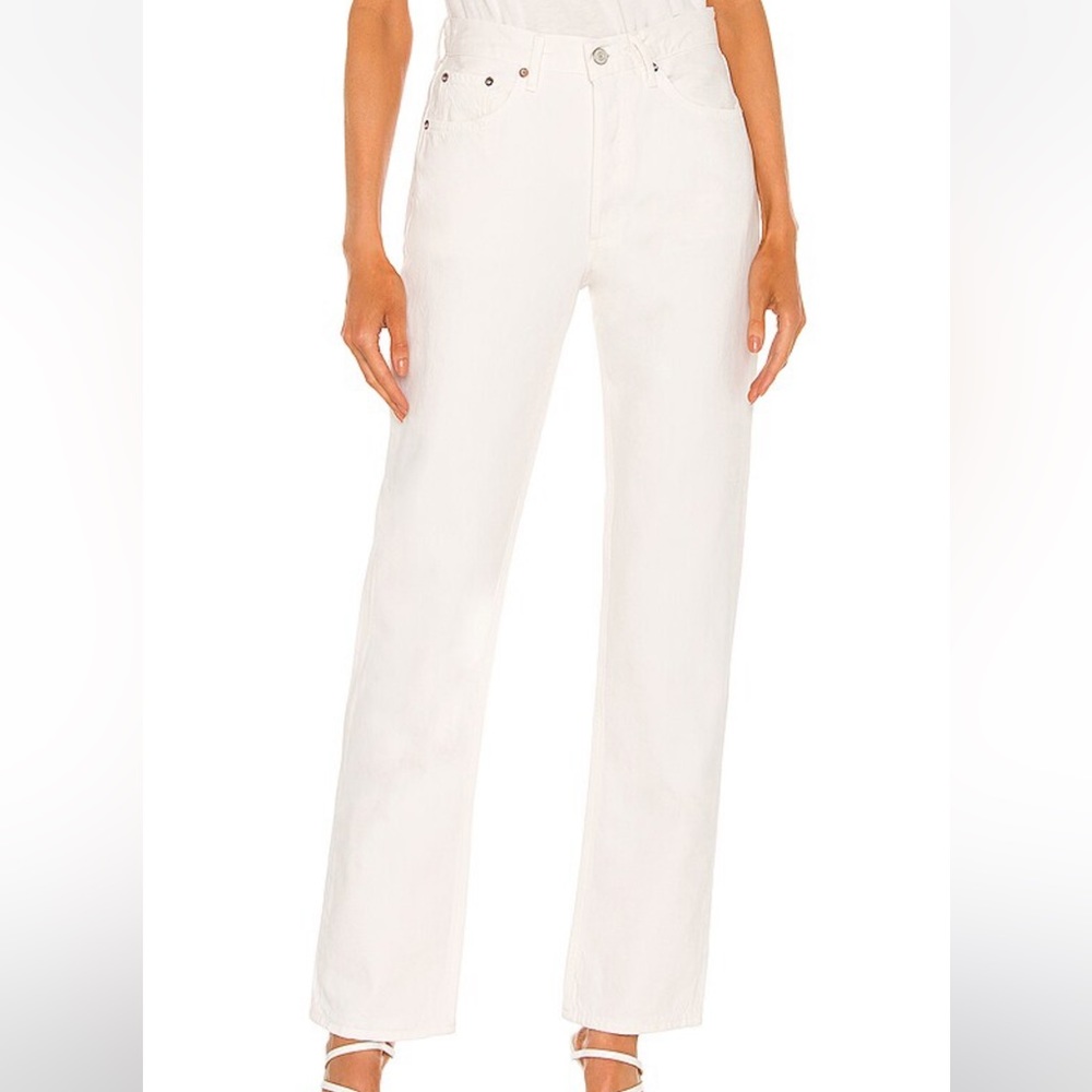 AGOLDE Lana Straight Leg White Jean